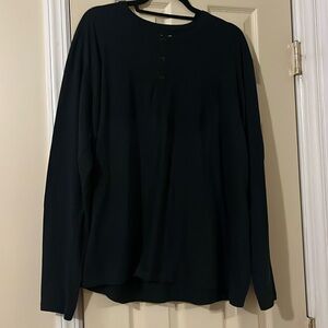 MEN’S EDDIE BAUER BLACK LONG SLEEVE SHIRT W THREE BUTTONS SIZE XL